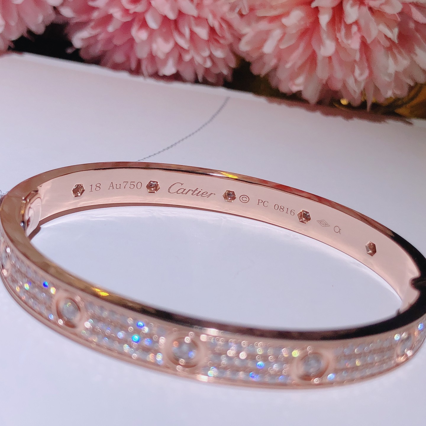 LOVE bracelet, 18k gold, full diamond