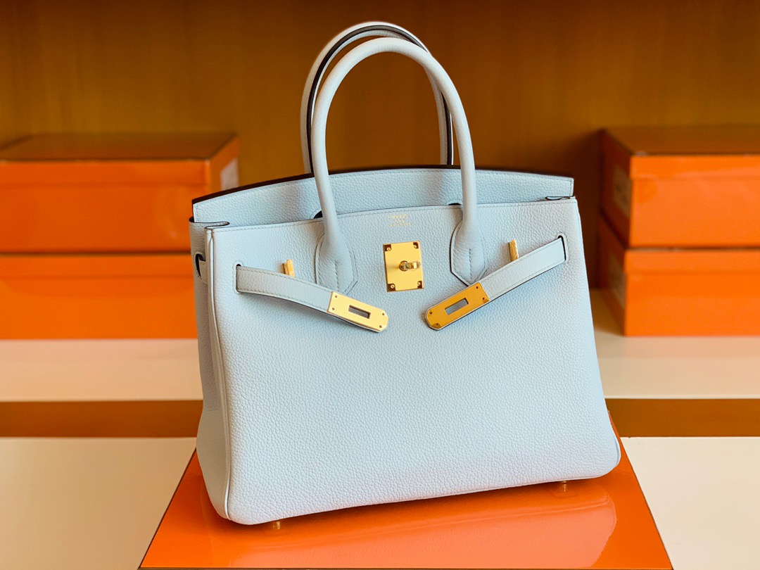 Boston USA HM BK 30cm Togo  T0 Blue Brume 雾蓝色