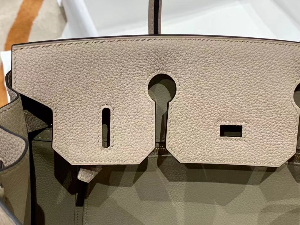 VIP一级品 BK 30cm togo  gris tourterelle 斑鸠灰/金扣 手工缝制