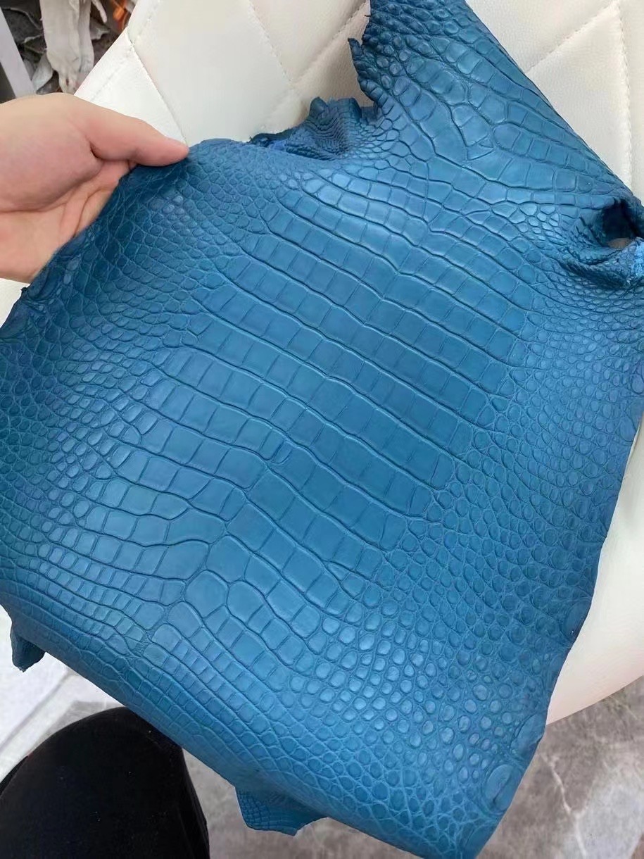1P Blue Colvert 鸭子蓝 Matte Alligator Crocodile
