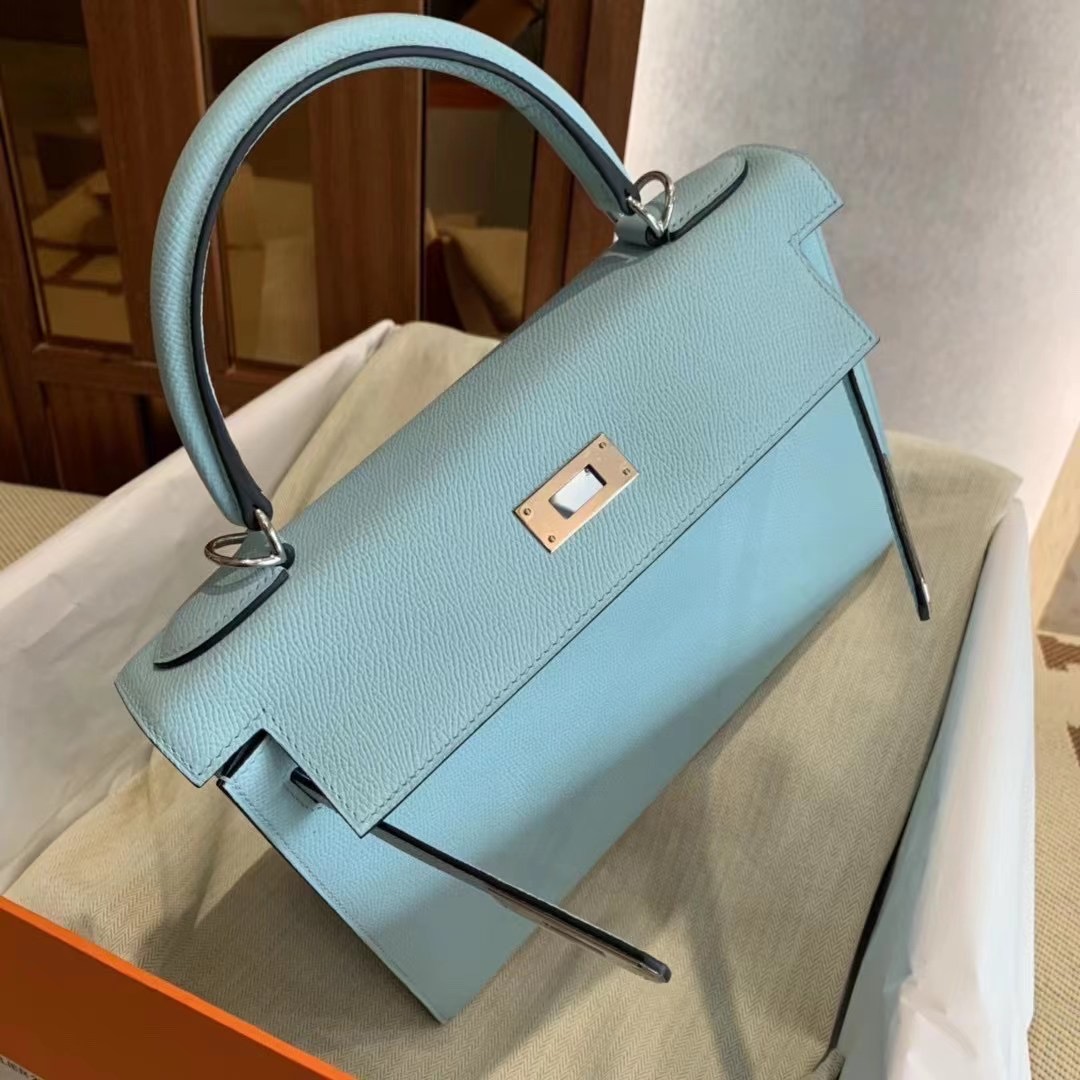 Hong Kong Factory HM KL II Sellier 25cm Epsom leather U2 Blue Zyphyr