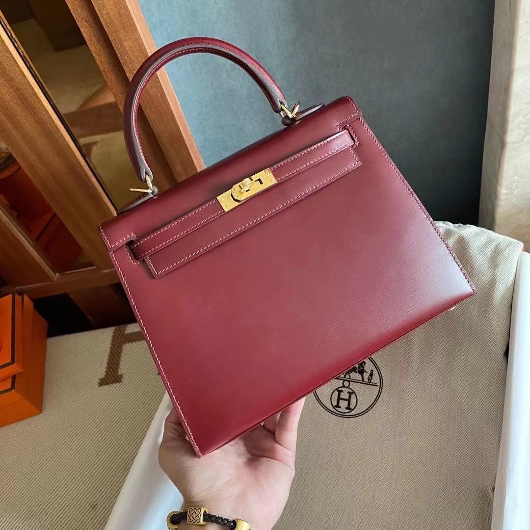 Hong Kong KL  25cm sombrero  Rouge  H 爱马仕红  金