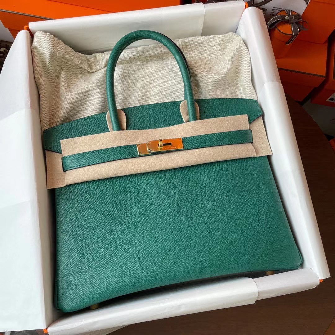 BK 30cm Epsom皮 Z6 Malachite孔雀绿 金扣