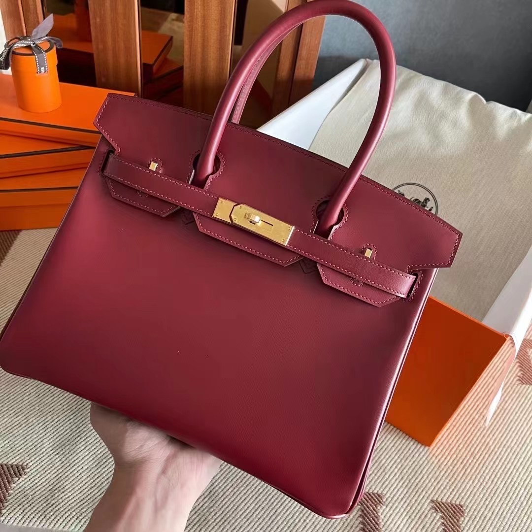 BK 30 Box 55 Rouge H 爱马仕红  金