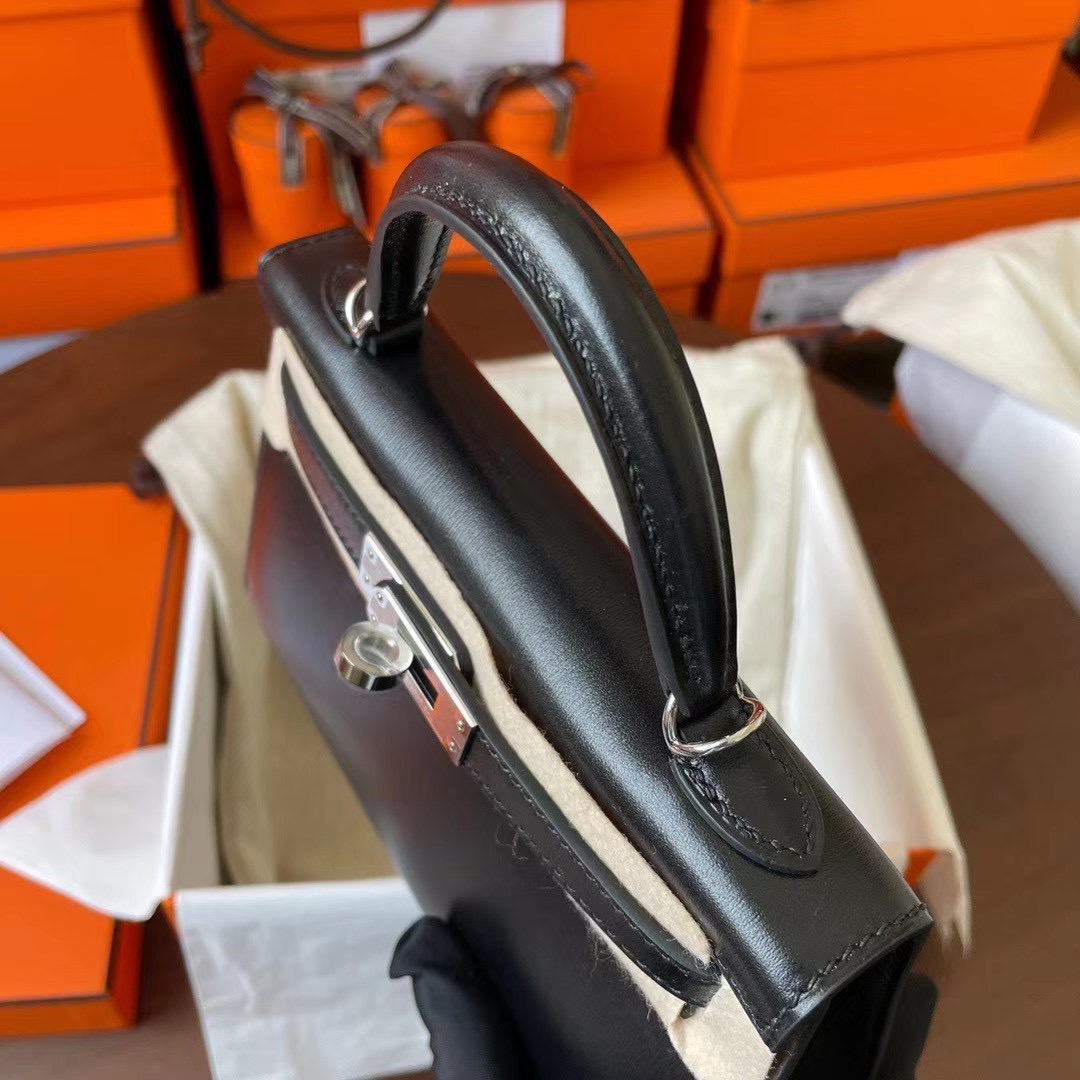 Dubai hm KL Mini 二代 Box皮 89 noir 黑色 银扣