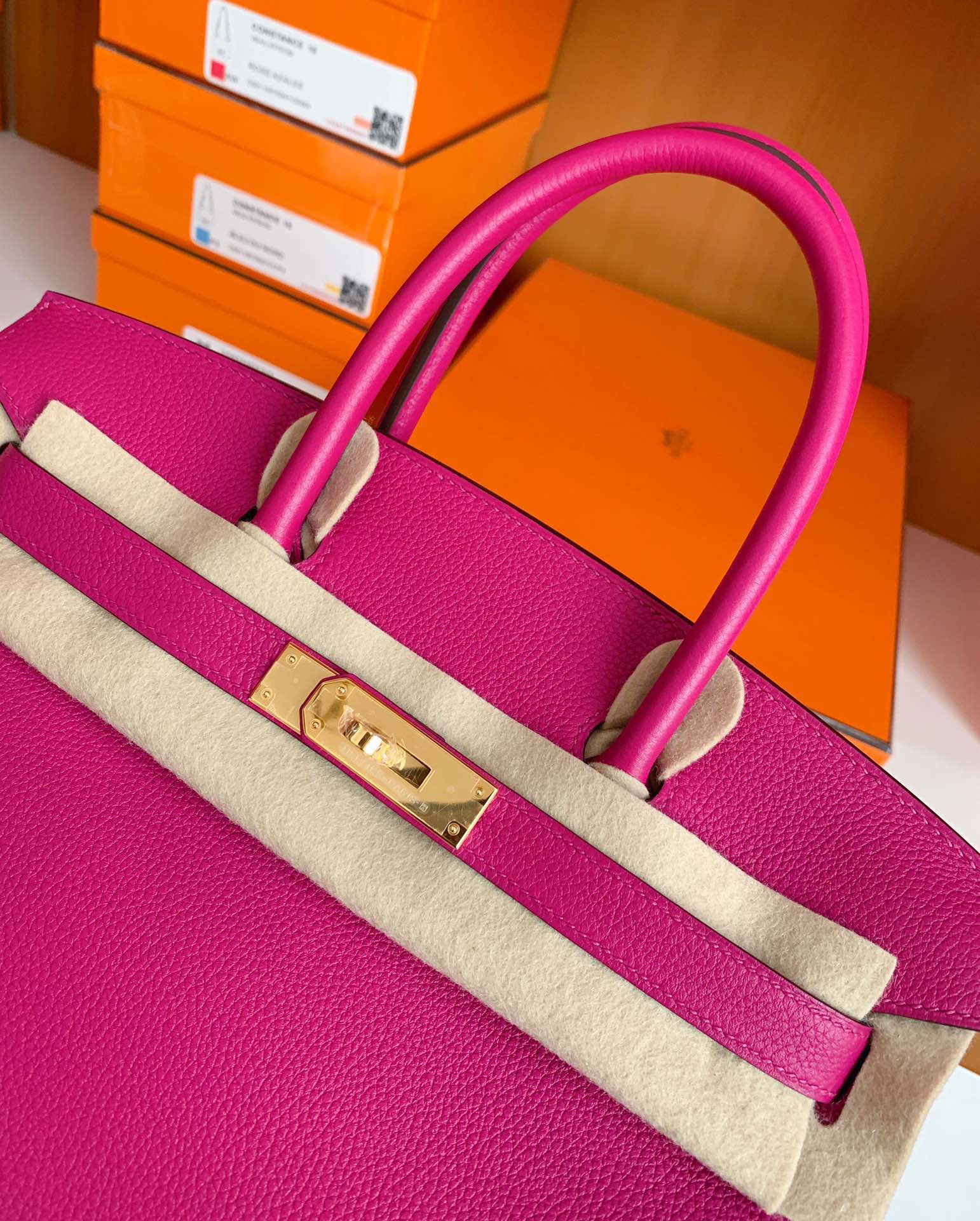 Kuwait HM BK 30cm togo皮 L3玫瑰紫 Rose purple 金扣 现货哟