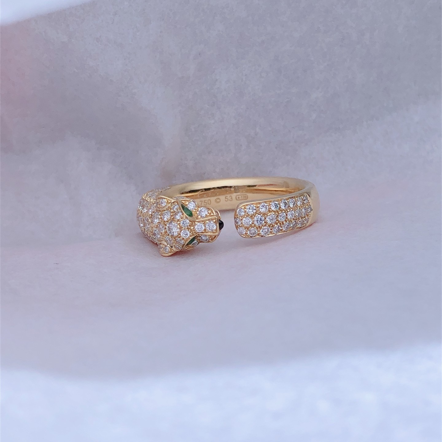 Rings 750 Gold 窄版豹子戒指  18k金镶嵌天然钻石 喜欢的来订