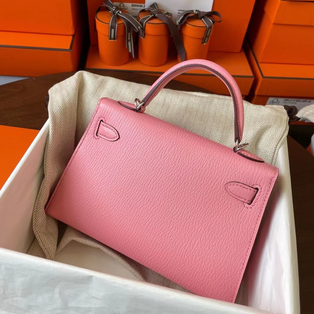 KL Mini 二代 Chèvre 山羊皮 1Q rose confetti 奶昔粉 银扣