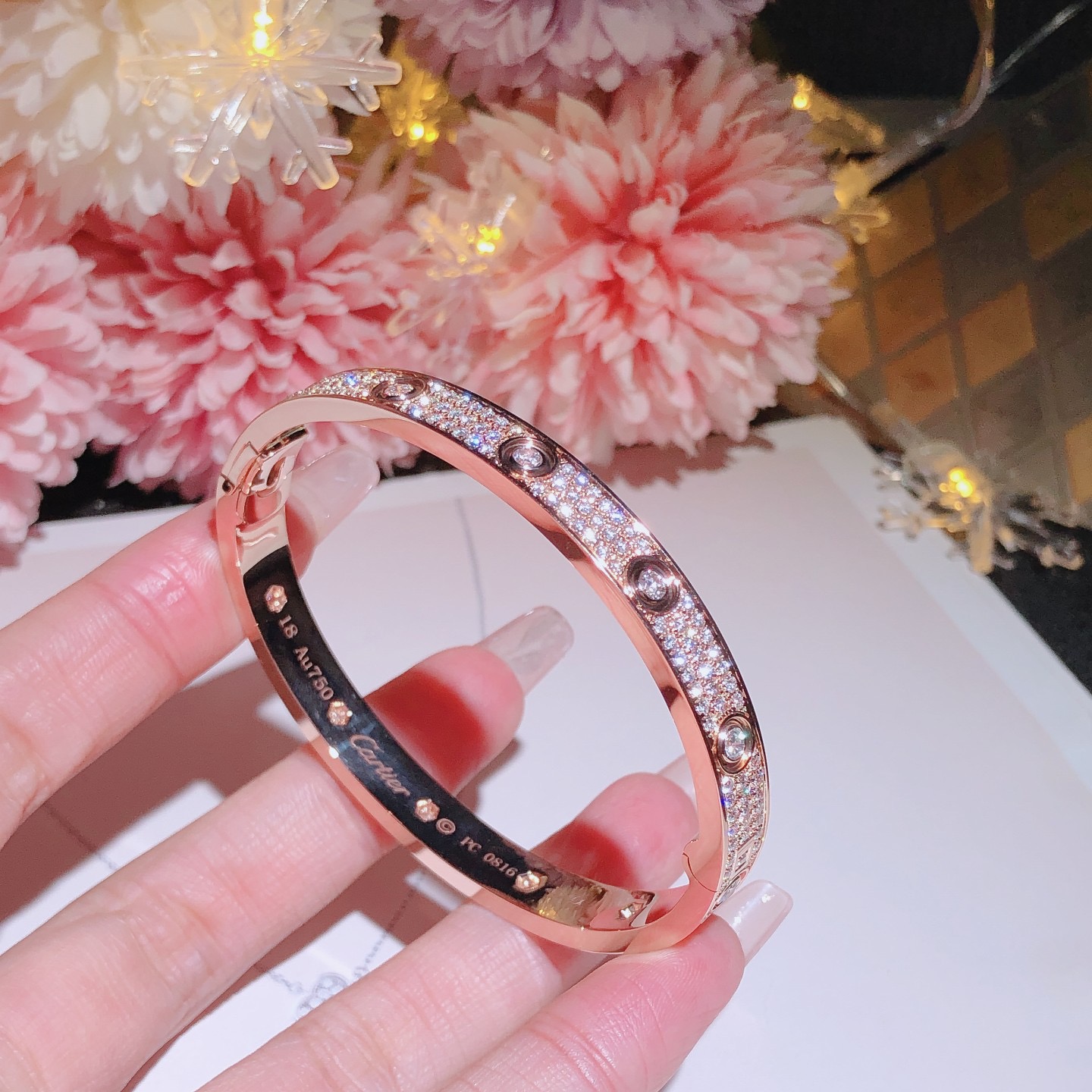 LOVE bracelet, 18k gold, full diamond