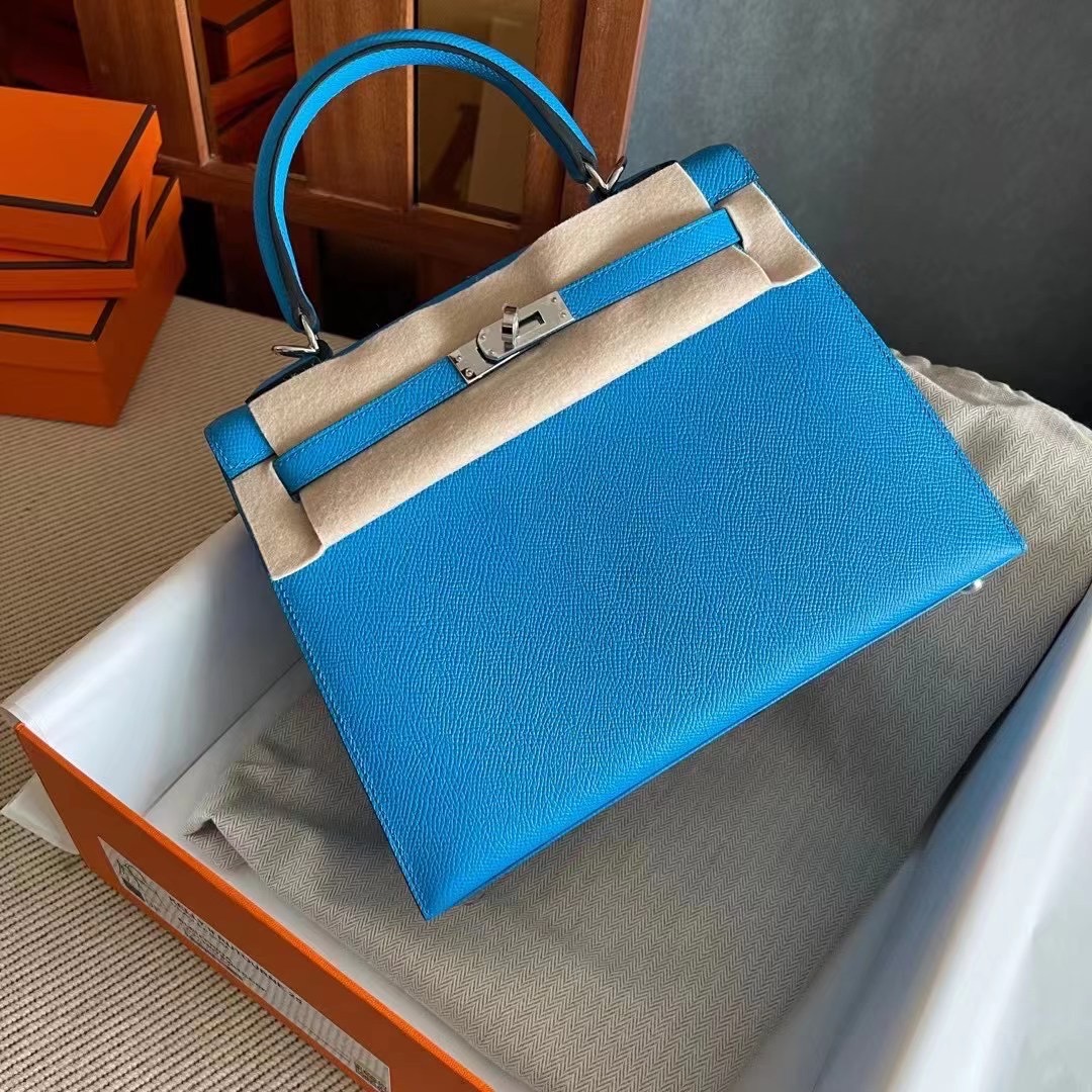 Qatar luxury shop hm KL 25 epsom 0F蓝  Bleu Frida 银