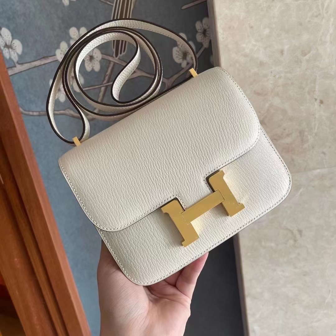 Kuwait hm constance  19 Chevre 山羊皮  i2 nata 奶油白  金 gold hardware