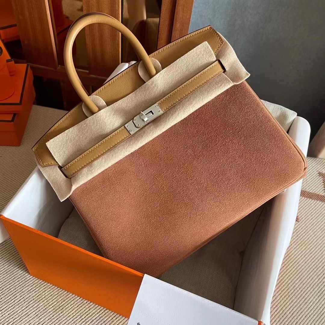 BK 25 swift 2s biscuit 饼干色拼麂皮  银 现货