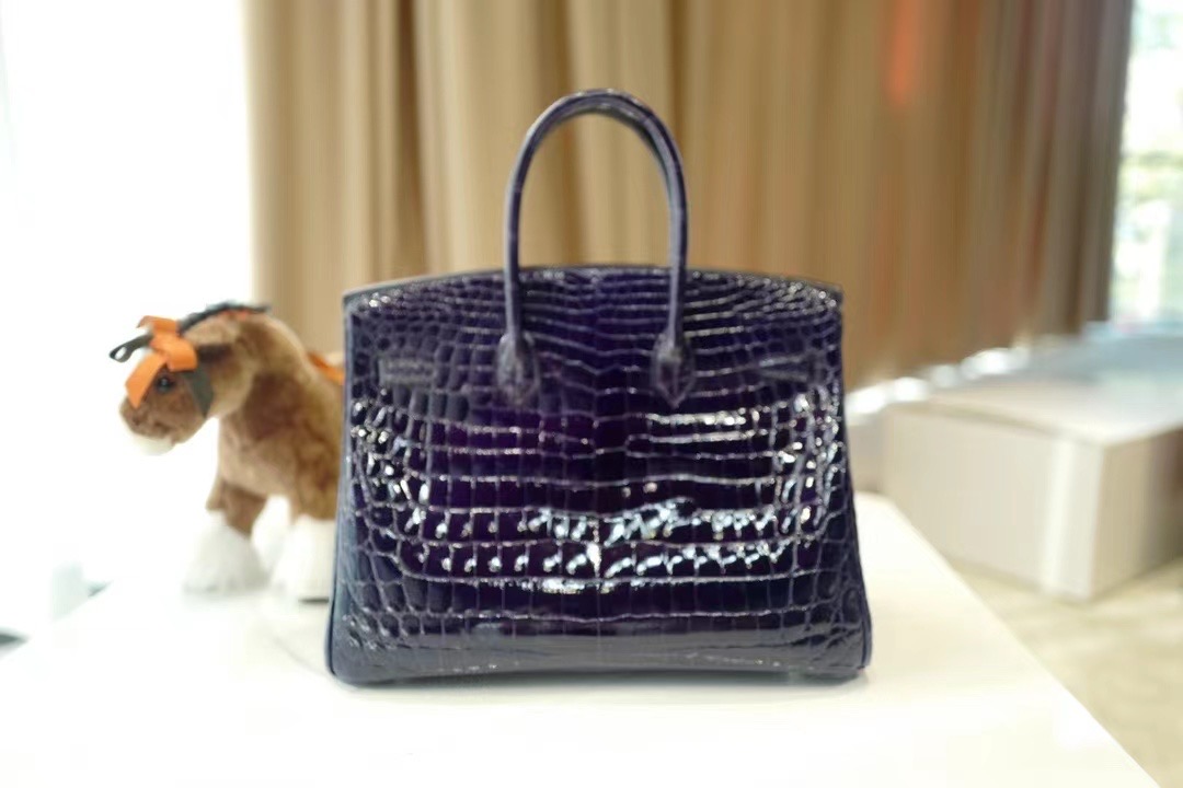VIP一级品： BK 30cm Niloticus  73 Bleu Saphir宝石蓝/银扣 手工缝制 臻品鉴赏