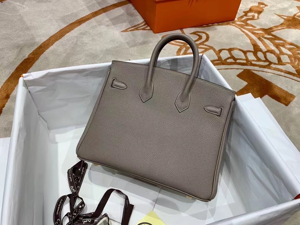 VIP一级品： BK 25cm togo M8 Gris asphalt 沥青灰拼内里大红/金扣 手工缝制 臻品鉴赏