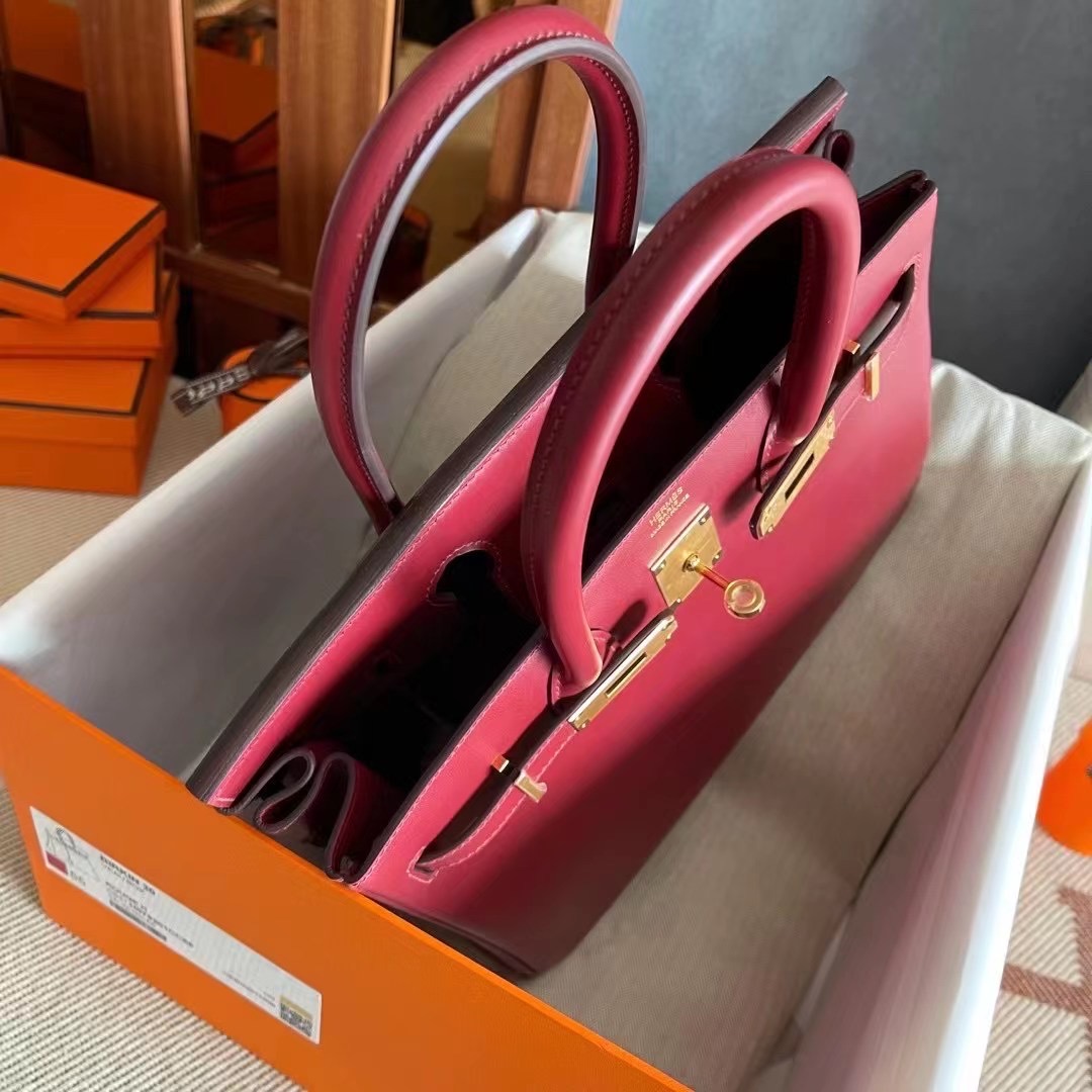 BK 30 Box 55 Rouge H 爱马仕红  金