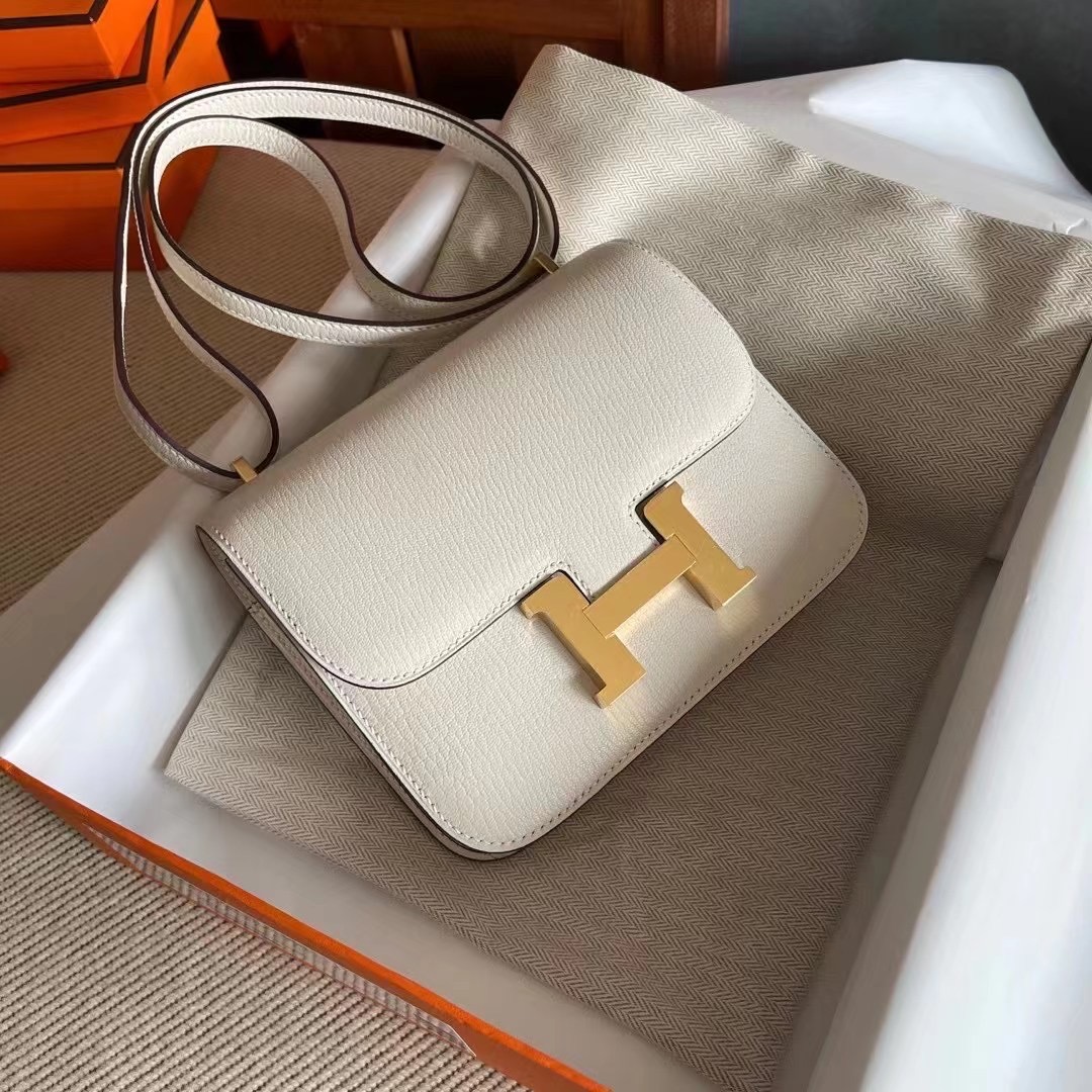 Kuwait hm constance  19 Chevre 山羊皮  i2 nata 奶油白  金 gold hardware