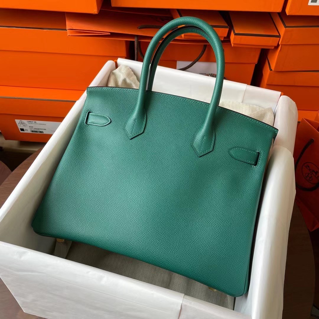 BK 30cm Epsom皮 Z6 Malachite孔雀绿 金扣