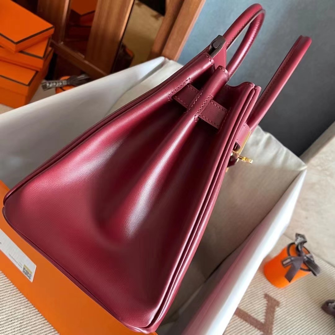 BK 30 Box 55 Rouge H 爱马仕红  金