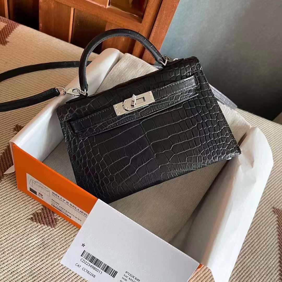 Britain HM Mini kl II 2代 CK89 Noir Matte Alligator Crocodile