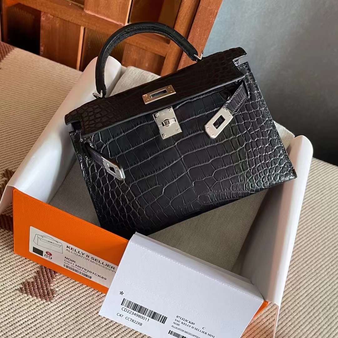 Britain HM Mini kl II 2代 CK89 Noir Matte Alligator Crocodile