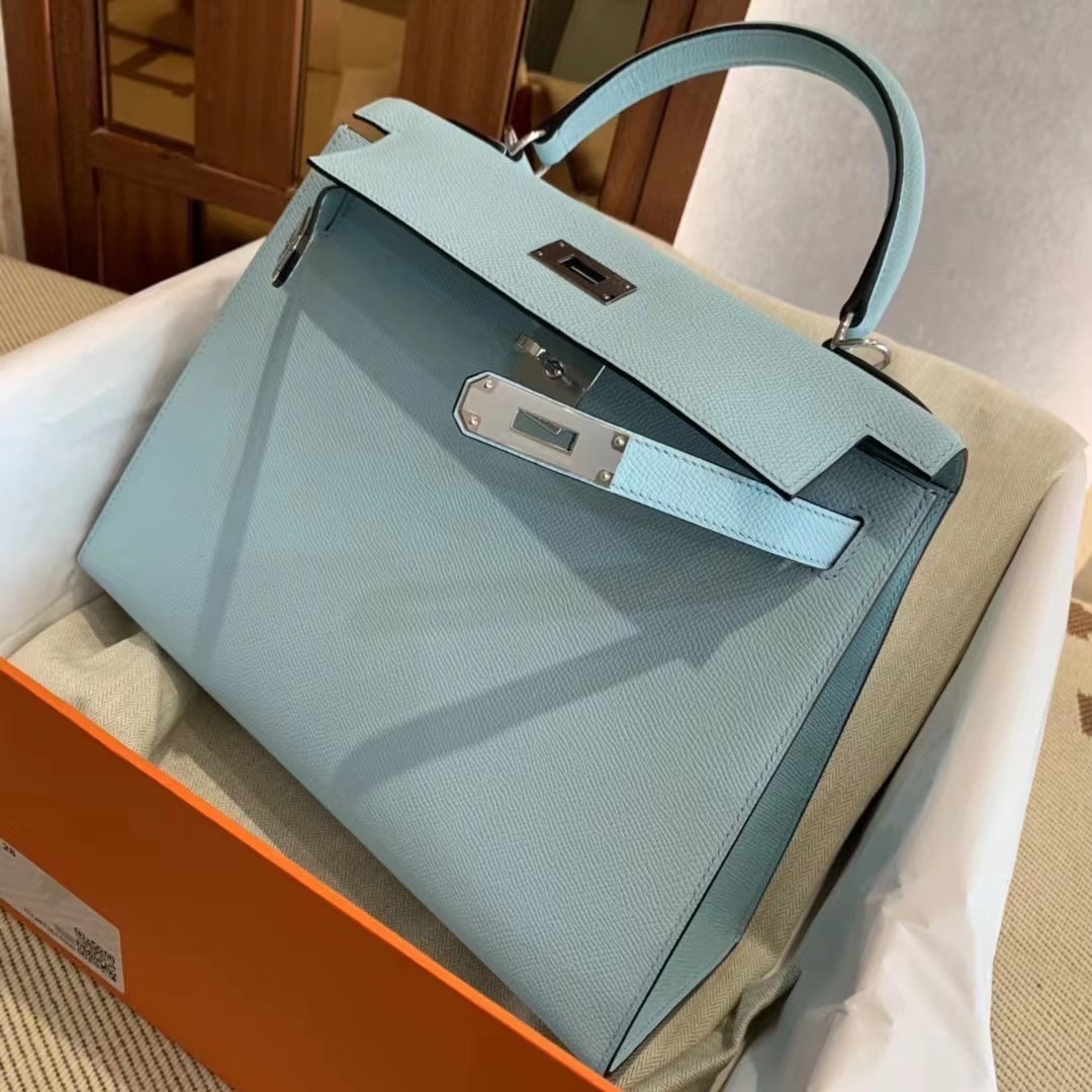 Hong Kong Factory HM KL II Sellier 25cm Epsom leather U2 Blue Zyphyr