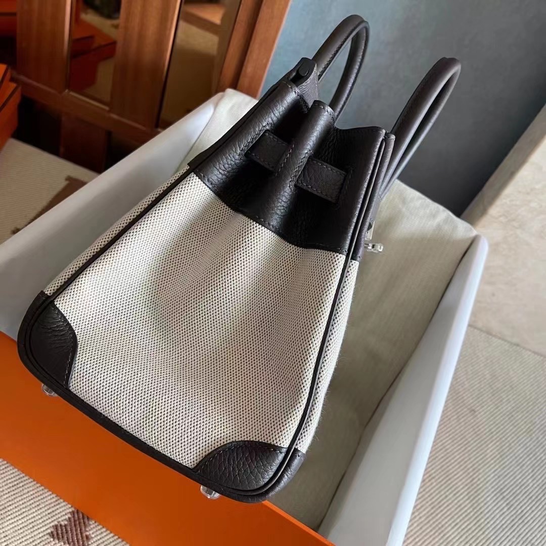 bk  30 TC 皮拼帆布  乌木色  银