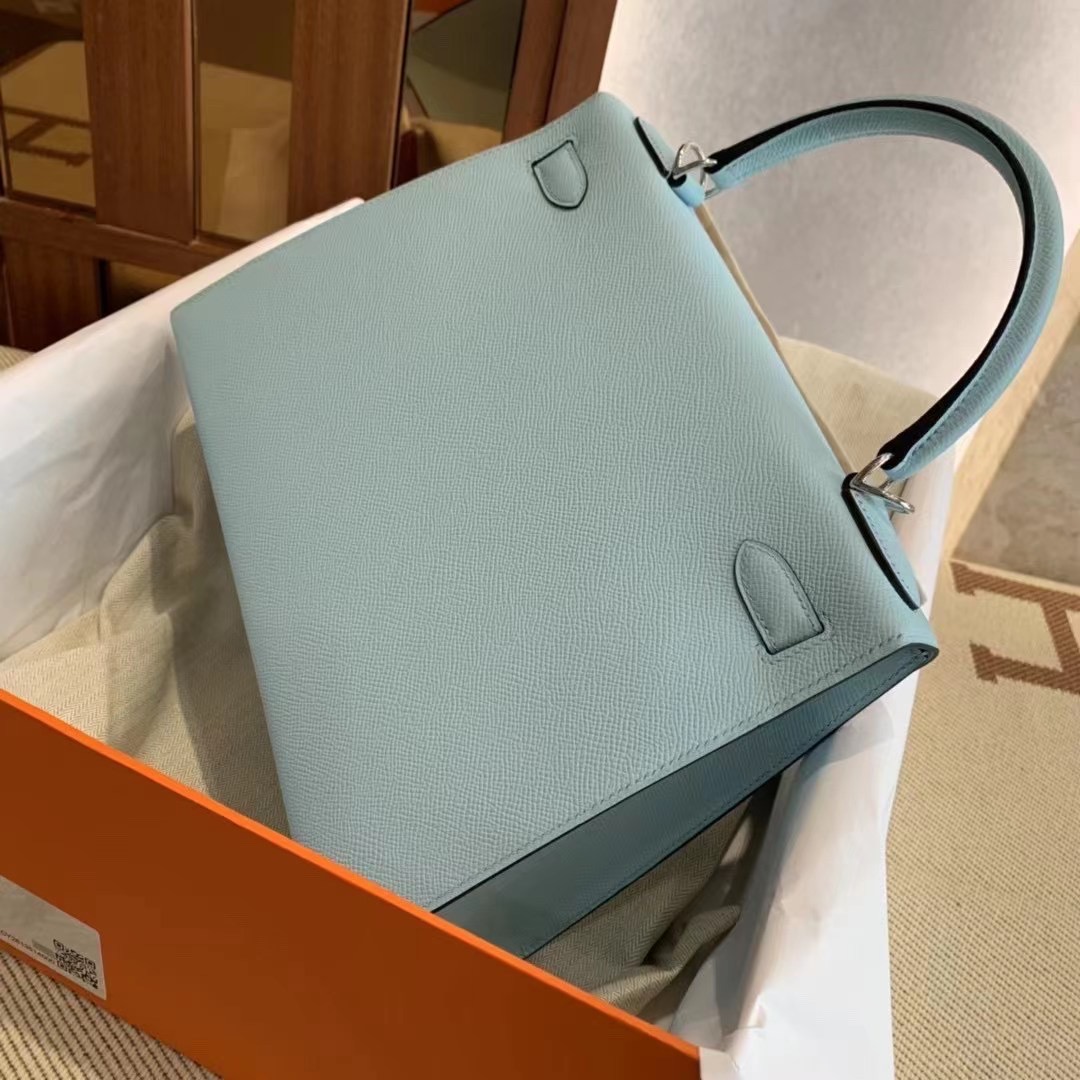 Hong Kong Factory HM KL II Sellier 25cm Epsom leather U2 Blue Zyphyr