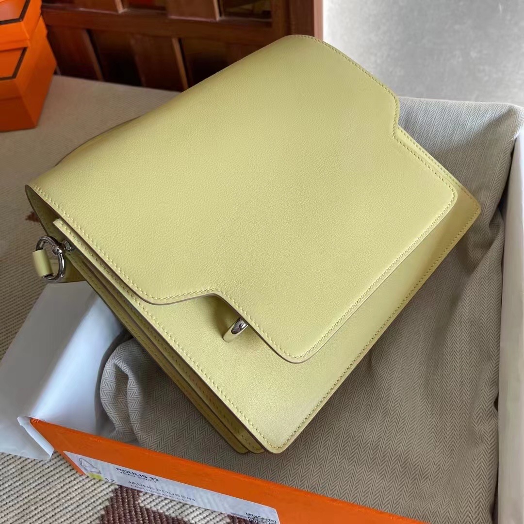 RL猪鼻包18cm 1Z jaune poussin 小鸡黄evercolor 银扣,一级手工缝制-HaiLaBags RL猪鼻包18cm 1Z jaune poussin 小鸡黄evercolor 银扣,一级手工缝制