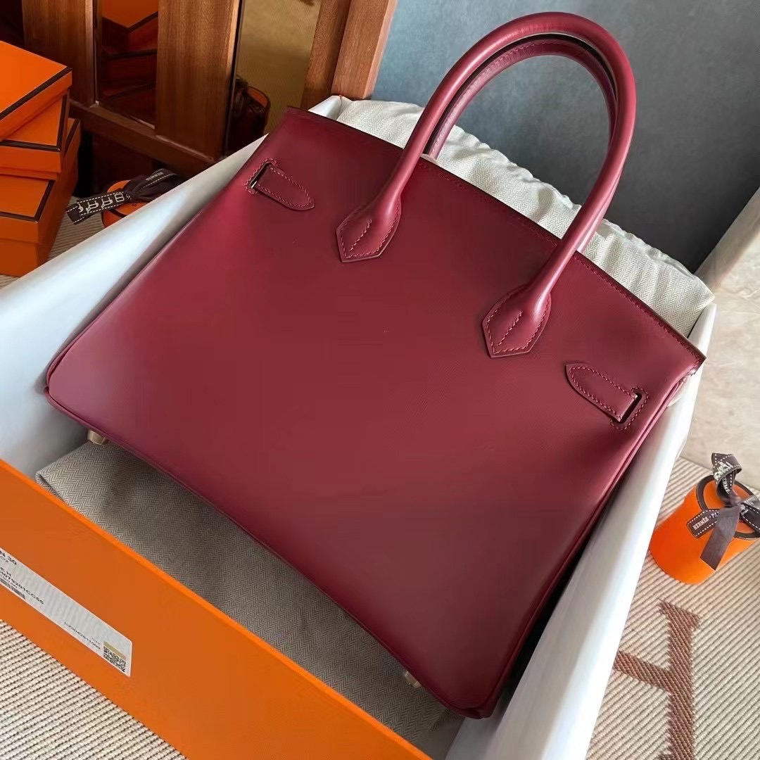 BK 30 Box 55 Rouge H 爱马仕红  金