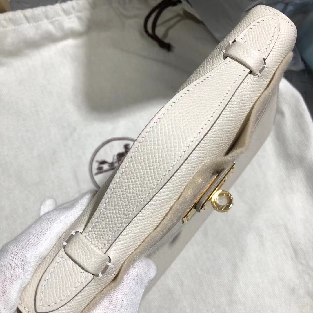Qatar HM KL Pochette Epsom 10 Craie GHW