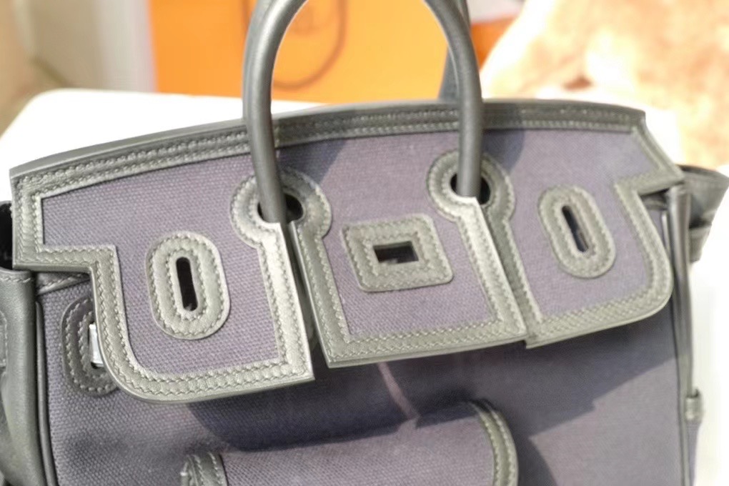 VIP一级品 BK 25cm cargo 布包 黑色/银扣 手工缝制