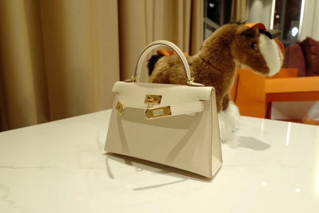 Qatar HM Mini KL VIP一级品 kl二代  Epsom 10 craie 奶昔白/金扣