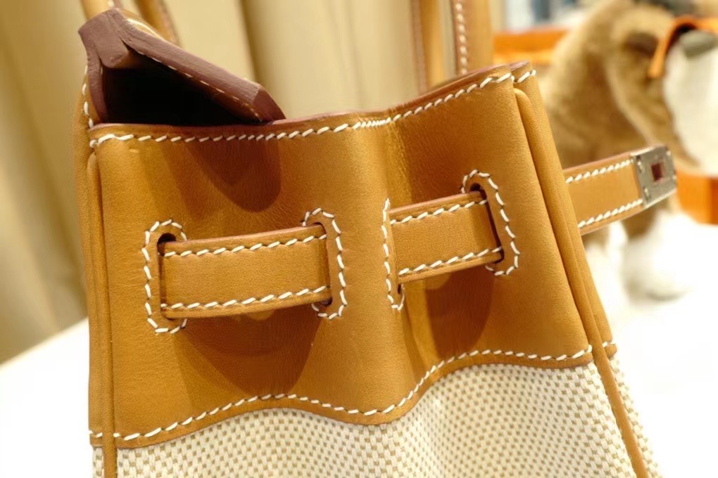HM VIP BK 25cm togo Saddle Leather Gold Canvas / Phw