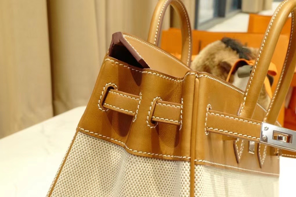 HM VIP BK 25cm togo Saddle Leather Gold Canvas / Phw