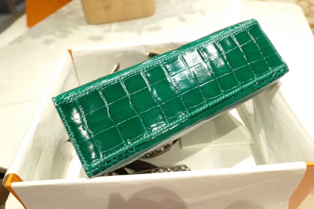 Dubai HM VIP一级品 kl一代 美洲鳄 CK67 Vert Fonce 祖母绿/金扣 手工缝制