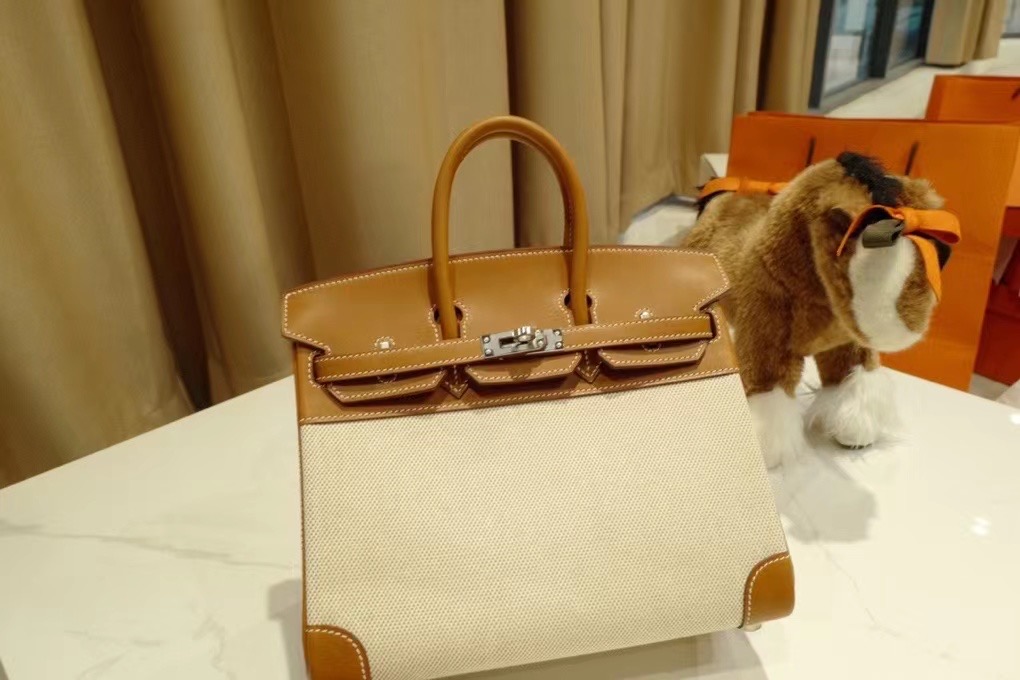 HM VIP BK 25cm togo Saddle Leather Gold Canvas / Phw