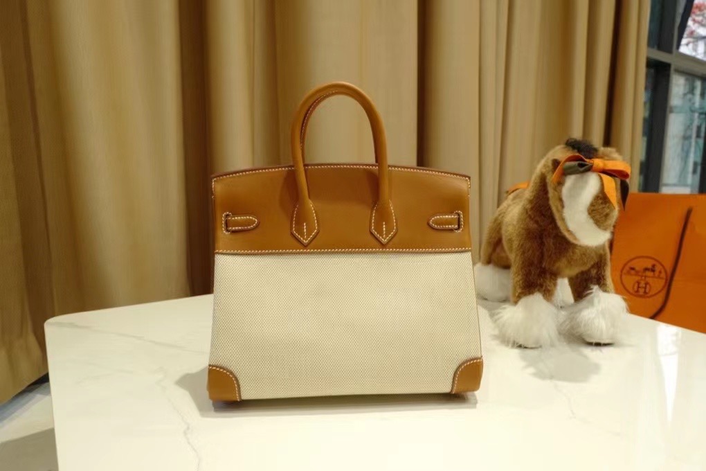 HM VIP BK 25cm togo Saddle Leather Gold Canvas / Phw