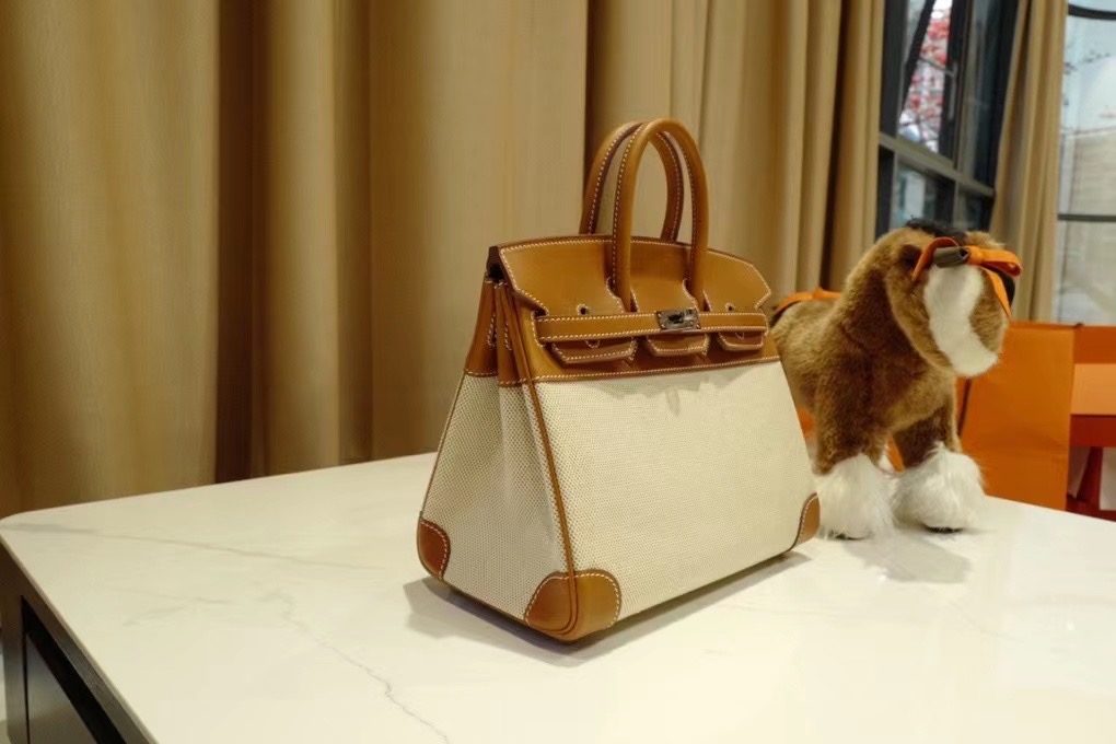 HM VIP BK 25cm togo Saddle Leather Gold Canvas / Phw