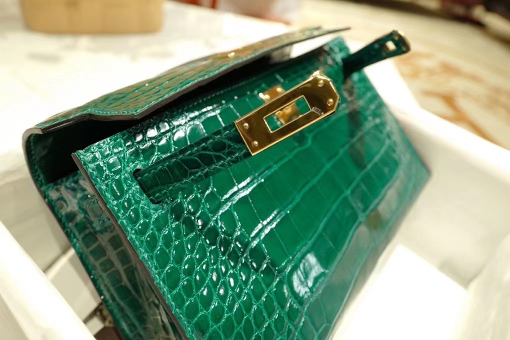 Dubai HM VIP一级品 kl一代 美洲鳄 CK67 Vert Fonce 祖母绿/金扣 手工缝制
