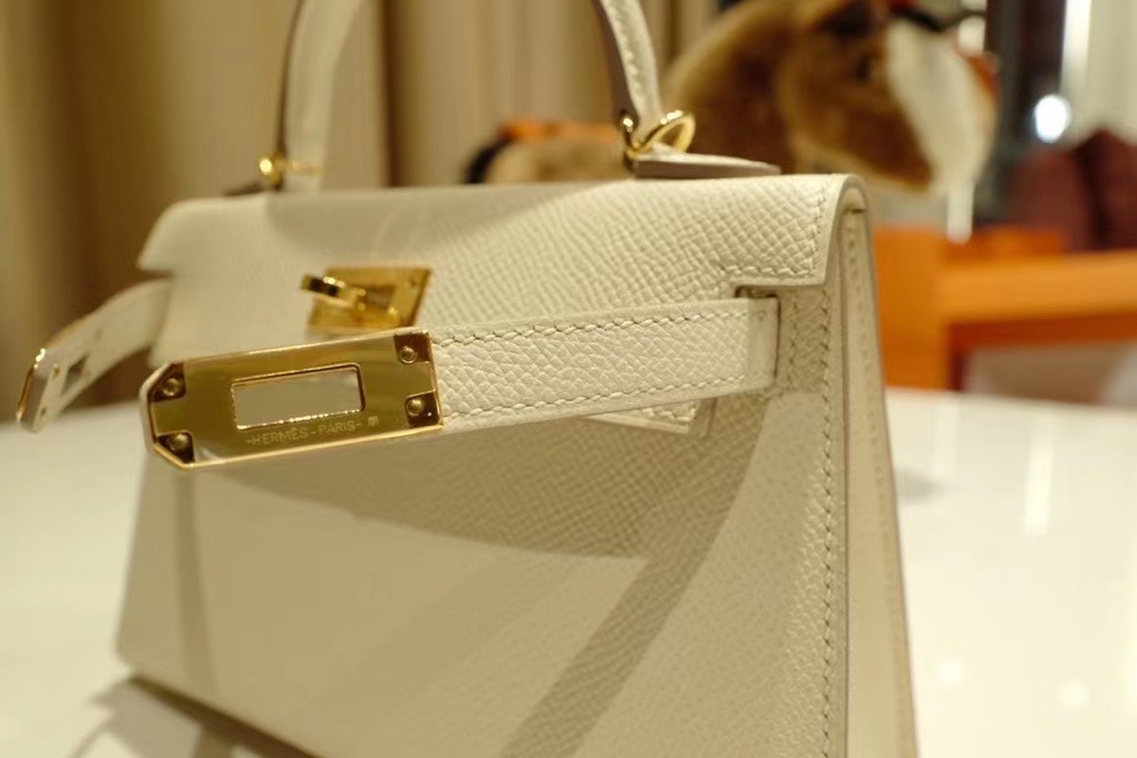 Qatar HM Mini KL VIP一级品 kl二代  Epsom 10 craie 奶昔白/金扣