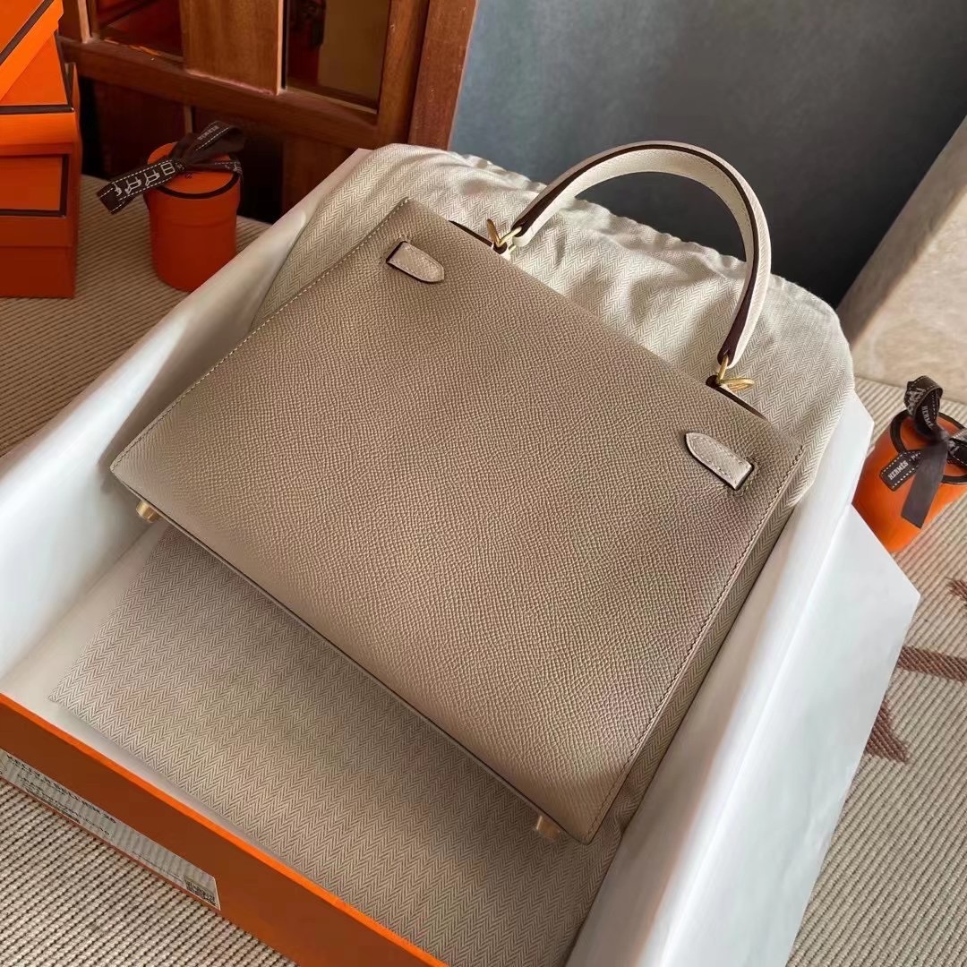 Qatar Doha HM KL 25cm Epsom S2 Trench 风衣灰 10 Craie