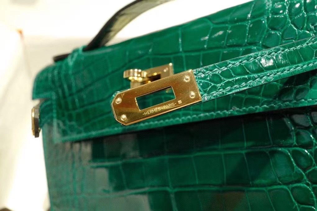 Dubai HM VIP一级品 kl一代 美洲鳄 CK67 Vert Fonce 祖母绿/金扣 手工缝制