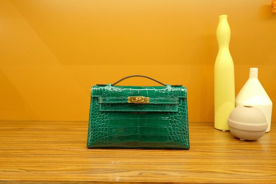 Dubai HM VIP一级品 kl一代 美洲鳄 CK67 Vert Fonce 祖母绿/金扣 手工缝制