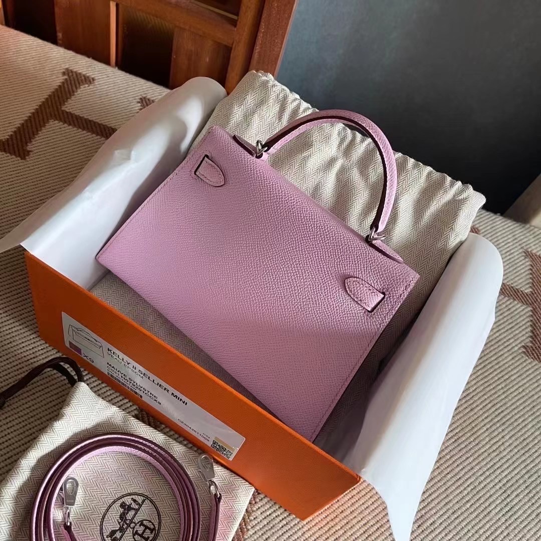Hong Kong Bags HM kl mini X9锦葵紫 MauvsSyleestre，新粉色，Epsom皮