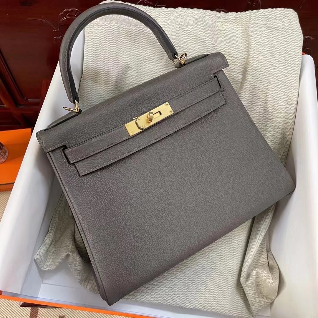 Kuwait HM KL 25cm Togo 8F Etain 锡器灰 金扣