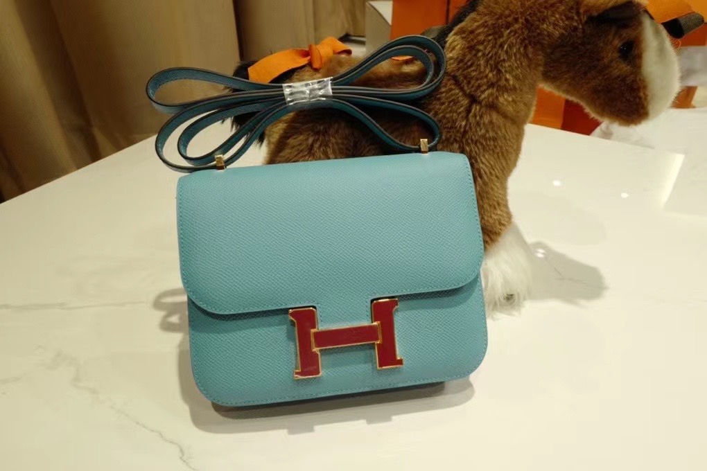 VIP一级品 constance 19cm EP皮 马卡龙色/珐琅扣 手工缝制 臻品鉴赏