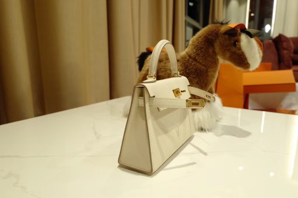 Qatar HM Mini KL VIP一级品 kl二代  Epsom 10 craie 奶昔白/金扣