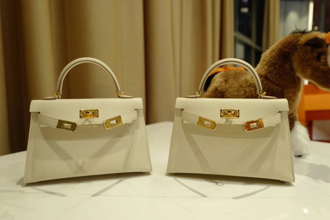 Qatar HM Mini KL VIP一级品 kl二代  Epsom 10 craie 奶昔白/金扣