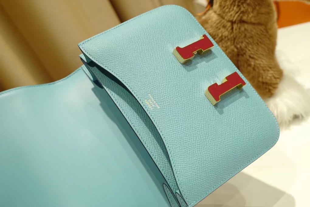 VIP一级品 constance 19cm EP皮 马卡龙色/珐琅扣 手工缝制 臻品鉴赏
