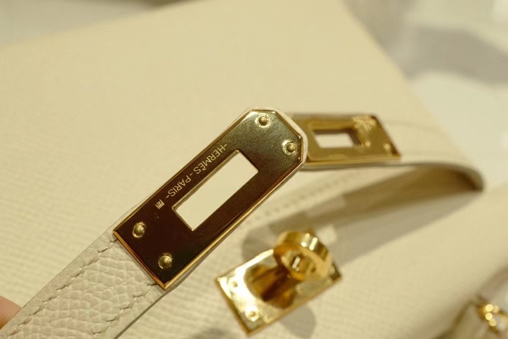 Qatar HM Mini KL VIP一级品 kl二代  Epsom 10 craie 奶昔白/金扣
